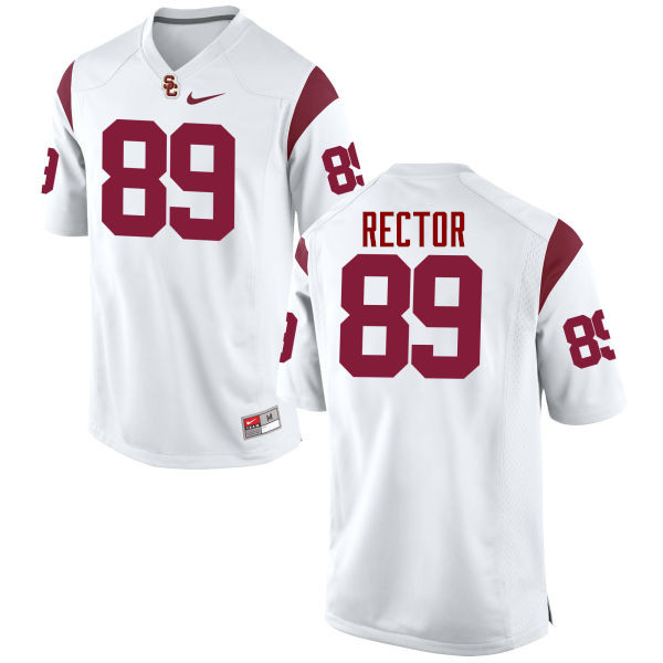 Men #89 Christian Rector USC Trojans College Football Jerseys-White - Click Image to Close